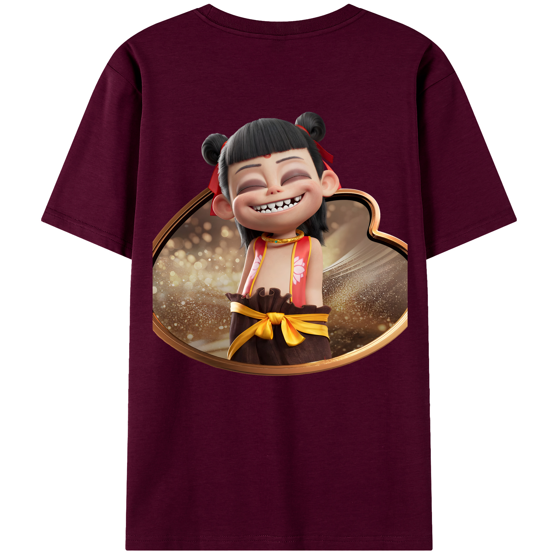 （画像用） Ne Zha 2 ナタ 魔童の大暴れ レディース半袖Tシャツ(バックプリント)